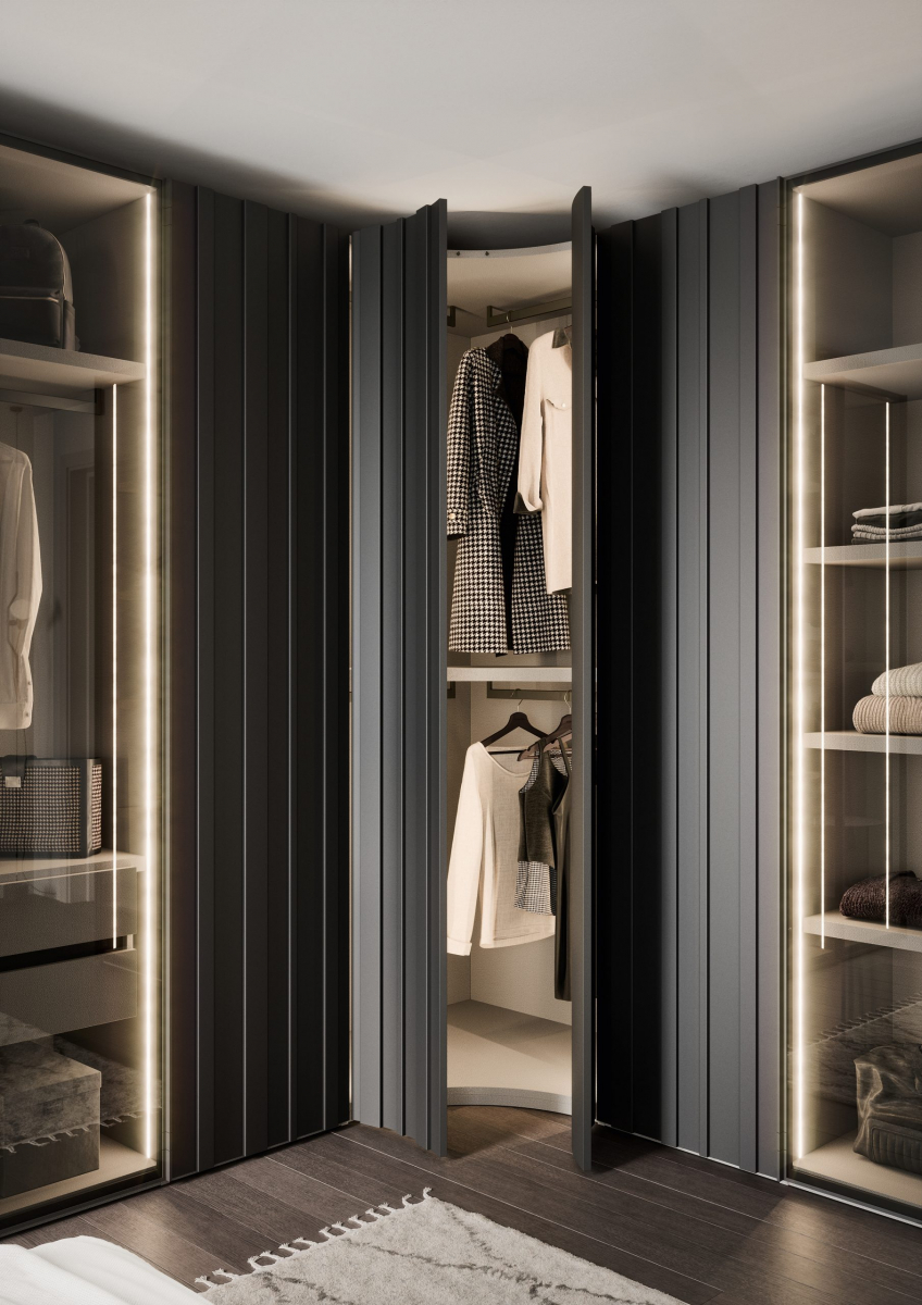 Armari raconer Stave amb portes de vidre - detall porta batent
